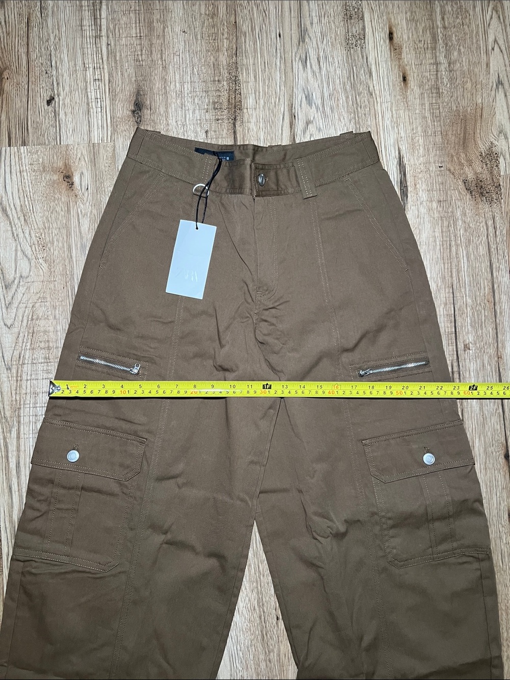 NEW! Zara Olive Cargo Wide-Leg Pants - Women Size M - Picture 8 of 10